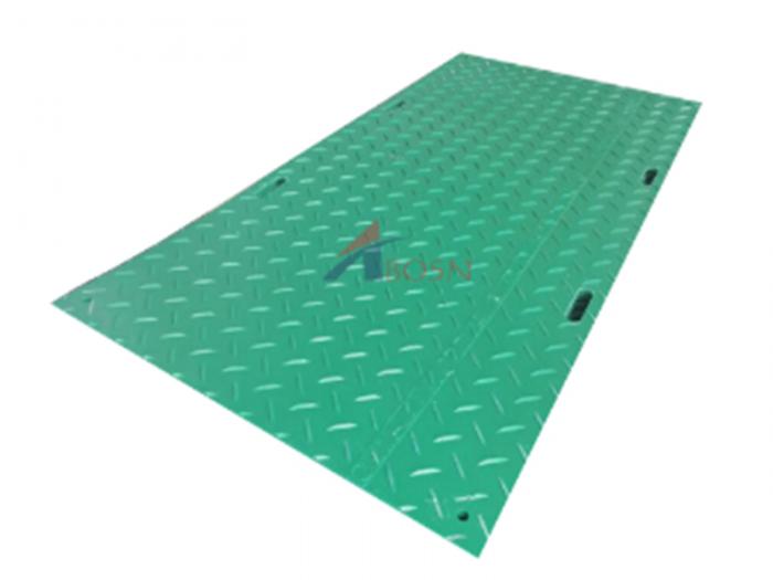black HDPE ground protection mat